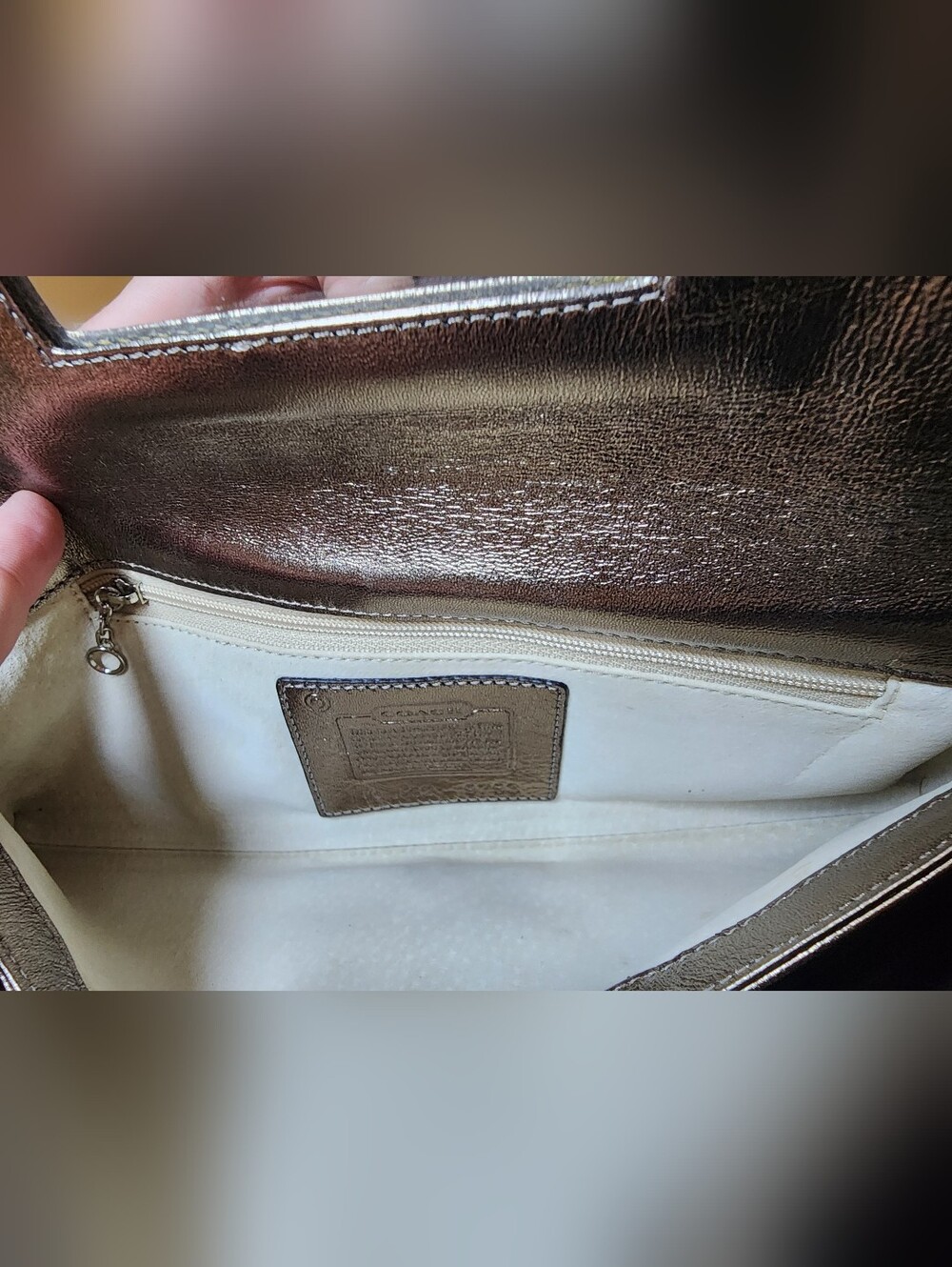 Coach Vintage Metallic Belted Clutch With Mirror, Lamba Nappa, EUC, 2003, 9793 - Picture 10 of 13